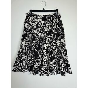 Ralph Lauren A-Line White & Black SILK Skirt 14